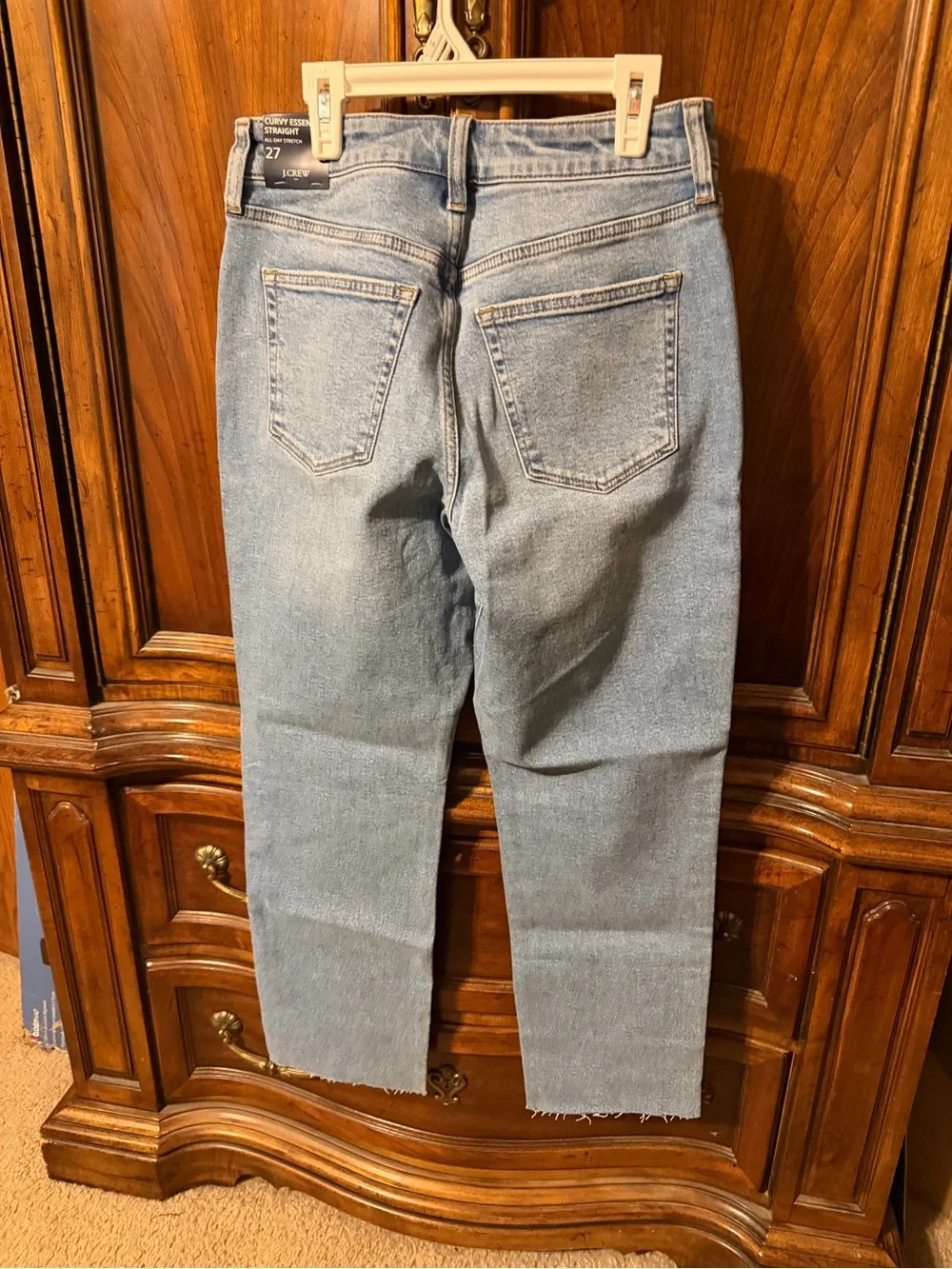 J. Crew Women’s Light Blue Curvy Essential Straight Jeans